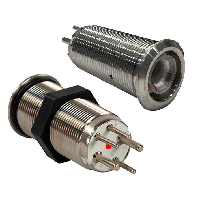 Bluewater 19mm Inrush Push Button Switch Off/On - Blue/Red LED - Switch Body Only [9057-1113]