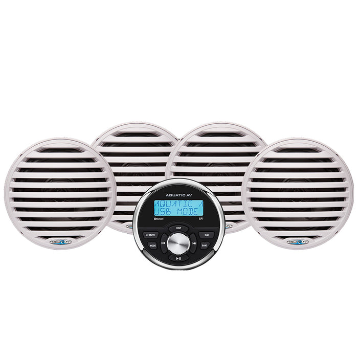 Aquatic AV Economy Gauge Stereo/Speakers Kit - White [EG200]