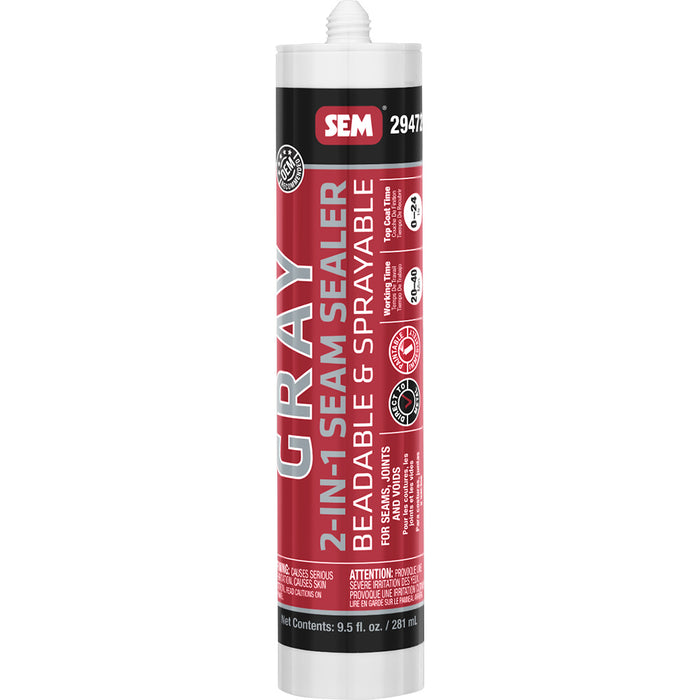SEM 2-IN-1 Seam Sealer - 9.5oz Tube - Grey [29472]