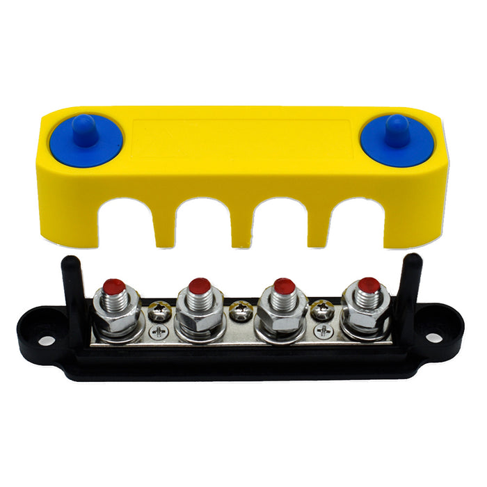 Bluewater Common Stud 4 Gang Positive Terminal Busbar w/Cover [313738-B-023]