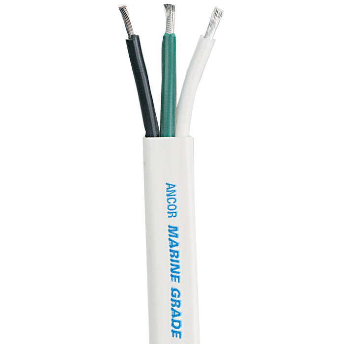 Ancor White Triplex Cable - 12/3 - White, Black, Green - Sold by the Foot [1313-FT]