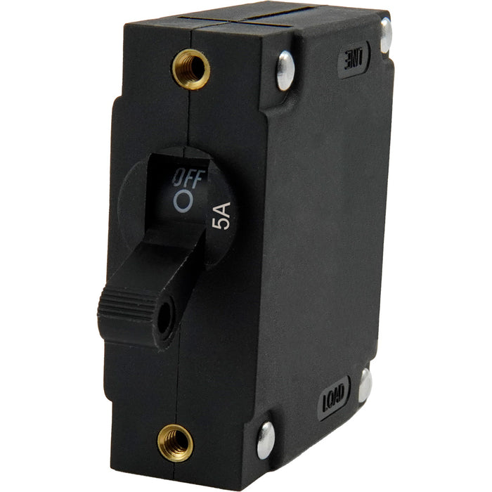 Egis A Series Black Toggle Panel Mount Circuit Breaker - Single Pole 5A [3211-05]