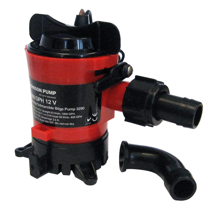 Johnson Pump 1000 GPH Bilge Pump 3/4" 12V Dura Ports [32903]