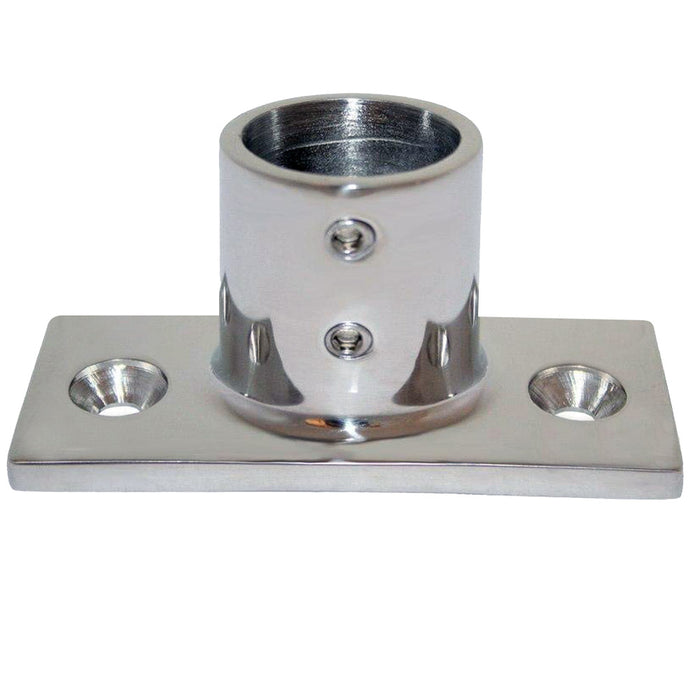 Whitecap 1" O.D. 90 Degree 2-Hole Rectangle Base SS Rail Fitting [6195]