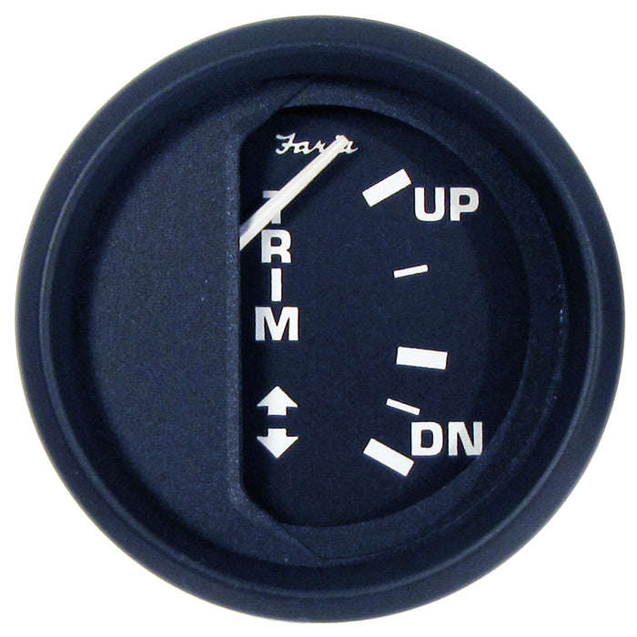 Faria Euro Black 2" Trim Gauge f/ Mercury / Mariner / Mercruiser / Volvo DP / Yamaha 01 and Newer [12828]