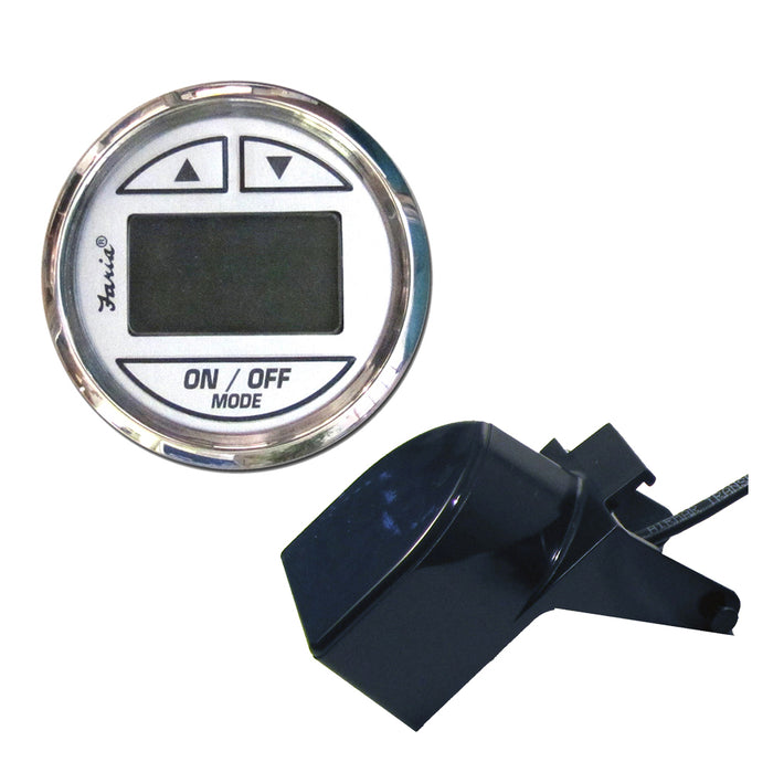 Faria Chesapeake White SS 2" Depth Sounder w/Transom Mount Transducer [13850]