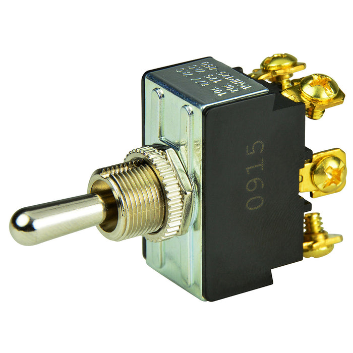 BEP DPDT Chrome Plated Toggle Switch - (ON)/OFF/(ON) [1002012]