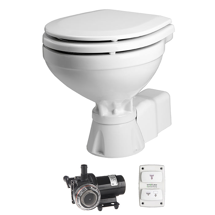 Johnson Pump AquaT Toilet Silent Electric Compact - 12V w/Pump [80-47231-01]