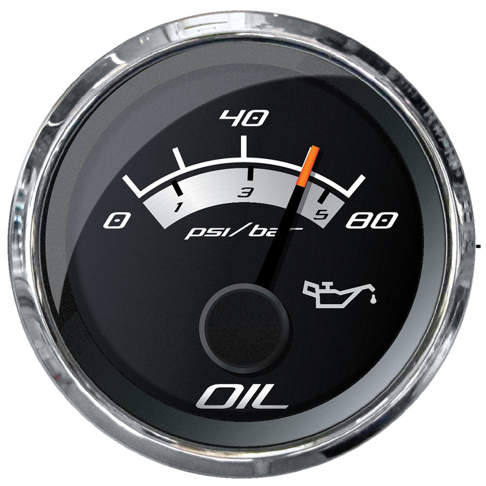 Faria Platinum 2" Oil Pressure Gauge - 80 PSI [22024]