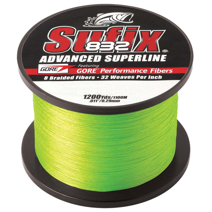 Sufix 832 Advanced Superline Braid - 20lb - Neon Lime - 1200 yds [660-320L]