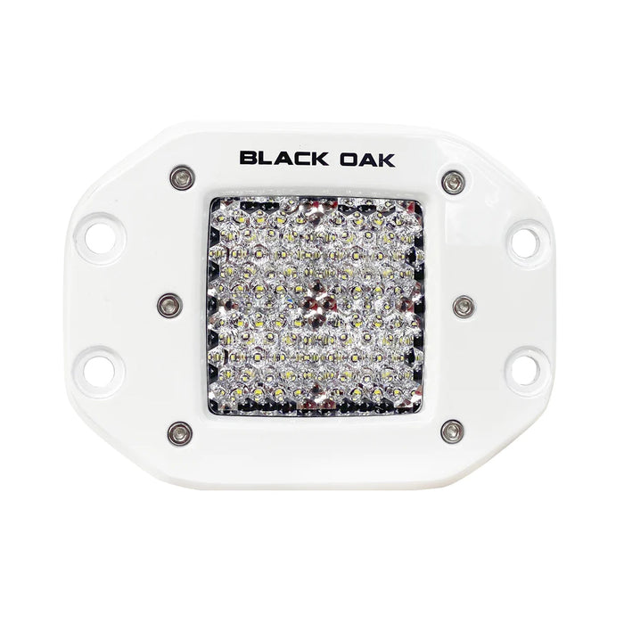 Black Oak 2" Marine Flush Mount LED Pod Light - Diffused Optics - White Housing - Pro Series 3.0 [2DM-FPOD10CR]